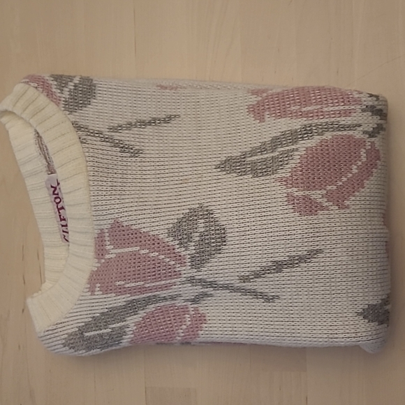 EUC 1970s Clifton Place Knits Floral Cottagecore Crewneck Sweater - Picture 13 of 14